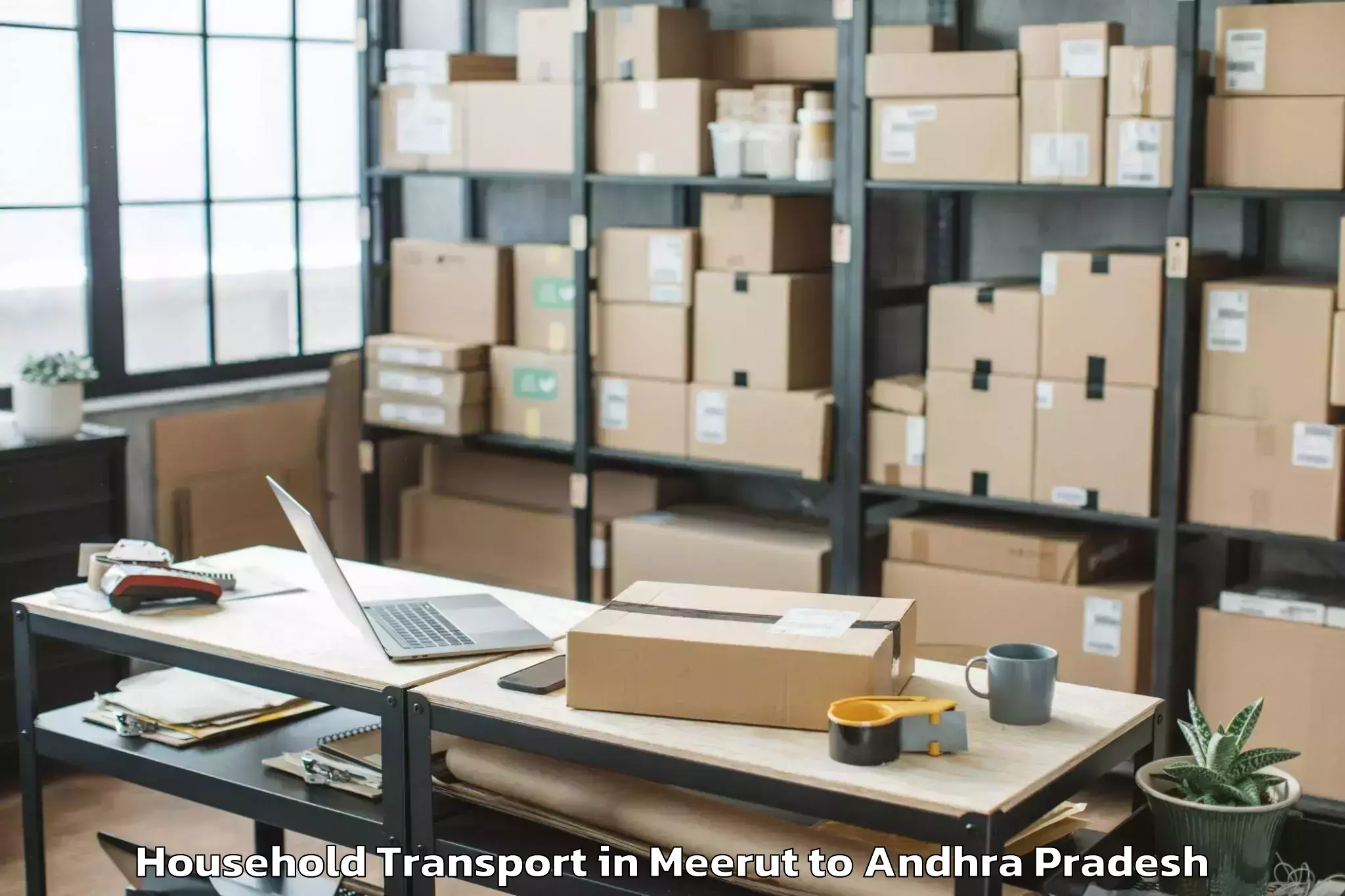 Top Meerut to Eluru Household Transport Available